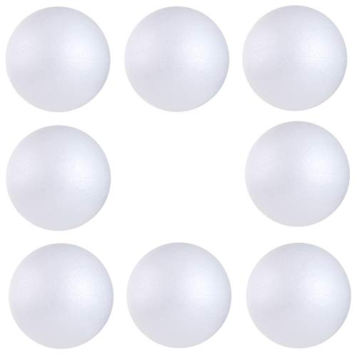8PCS 4 Inch White Foam Balls Polystyrene Craft Balls Foam Balls for Easter Art Craft Household School Projects and Christmas Party Decorations - color: 4 inch