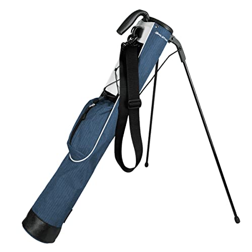 Orlimar Pitch ’n Putt Lightweight Sunday Golf Bag with Stand, Ultra-Light Carry Design, Two-Way Divider Top, Shoulder Strap, Compact Carry Golf Bag for Men & Women - color: Steel Blue