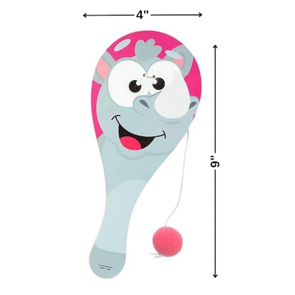 Fun Express 4" x 9" Big Eye Wacky Zoo Animal Paddleball Games - 12 Pieces - style: Big Eye Wacky Zoo Animals