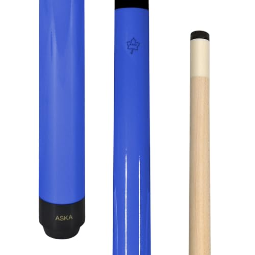 ASKA Short Kids Cue LCS, Canadian Hard Rock Maple Billiard Pool Cue Stick - color: 48-Inches, Blue (SWP48B)