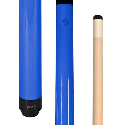 ASKA Short Kids Cue LCS, Canadian Hard Rock Maple Billiard Pool Cue Stick - color: 48-Inches, Blue (SWP48B)