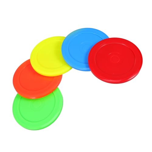 Toddmomy 5pcs Air Hockey Pucks 73mm for Tabletop Games Plastic Replacement Discs Desktop Ice Hockey Accessories for Boys and Girls and Family Fun