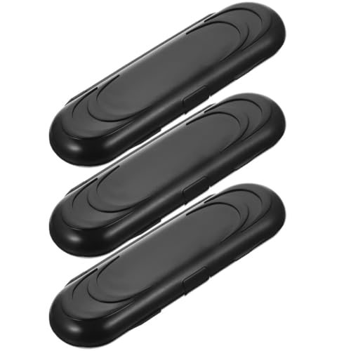 3pcs Black Oval Steel Darts Storage Case Lightweight Hard Shell Small Organizer Portable Carrying Box for Soft Tip and Steel Dart Accessories