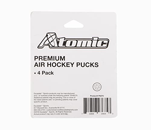 Atomic Premium Air Hockey Pucks (4‑Pack) – Heavyweight 3‑1/4” Red Pucks for Air Hockey & Push Hockey Tables