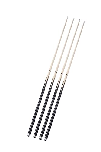 Pool Cue Sticks 58" Wooden Billiard Cues with 13mm Leather Tip 18oz 19oz Set of 4 Durable Hard Wood 2-Piece Pool Sticks for House & Bar Use Begginers or Professional