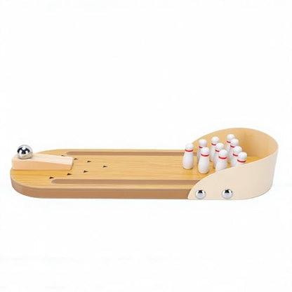 Tabletop Mini Bowling Game Set Portable Stress Relief Toy for Adults Teens Kids, Compact Office Desk Gadget for Indoor Play