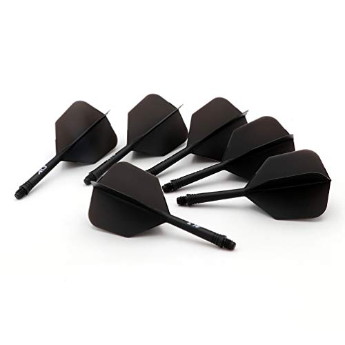 CUESOUL 6 Pieces ROST Integrated Dart Shaft and Flights - color: Shaft Length 28mm-Big Wing Shape-All Black