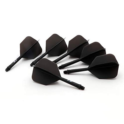 CUESOUL 6 Pieces ROST Integrated Dart Shaft and Flights - color: Shaft Length 28mm-Big Wing Shape-All Black