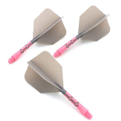 CUESOUL ROST T19 Integrated Dart Shaft and Flights Big Wing Shape Grey 28mm-Say Goodbye to Falling Dart Flight - color: with Pink Shaft