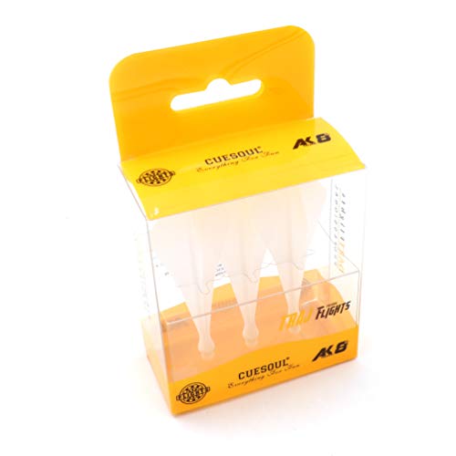 CUESOUL TRAJ AK8 New Integrated Dart Flights and Shafts Wave Shape,Very Slim Dart Flight 3 Sets - color: Diamond Shape-White