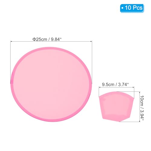PATIKIL Foldable Flying Disc Colorful Pocket - color: Pink