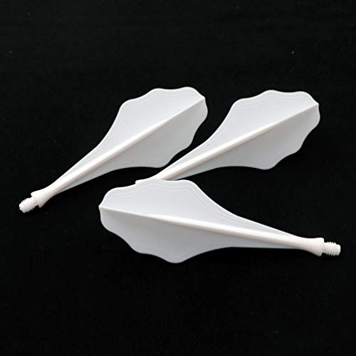 CUESOUL TRAJ AK8 New Integrated Dart Flights and Shafts Wave Shape,Very Slim Dart Flight 3 Sets - color: Wave Shape-White
