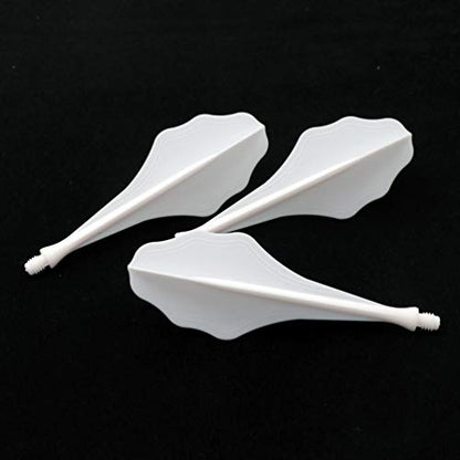 CUESOUL TRAJ AK8 New Integrated Dart Flights and Shafts Wave Shape,Very Slim Dart Flight 3 Sets - color: Wave Shape-White