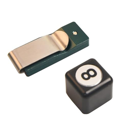 LAKE OF FIRE Chalk Holder Pool Billiards, Pool Cue Chalk Holder with Magnetic Belt Clip Snooker Billiard Accessories - color: Green, style: Square