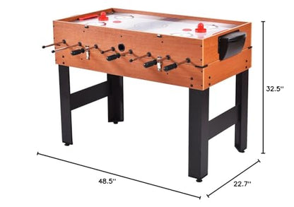 New 48" 3-in-1 Multi Combo Game Table Foosball Soccer Billiards Pool Hockey for Kids