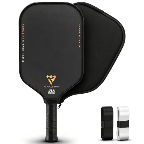 T700 Carbon Fiber Pickleball Paddle, Pickleball Set 16mm Pickle Ball Rackets with CMS Matte Surface Lightweight Honeycomb Core & Durable Edge Frame Larger Sweet Spot - color: PRO -1 Racket
