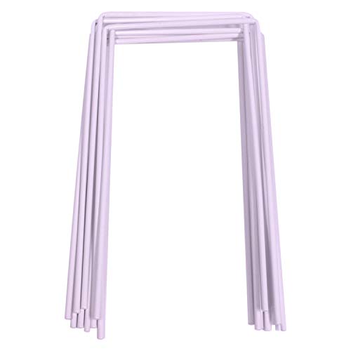 Set of 9 White Croquet Wickets, Sturdy 7 Gauge Replacement Square Croquet Arches, Made in the USA