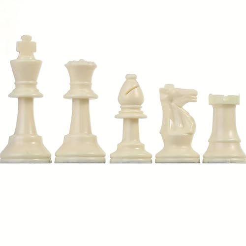 32 Plastic Chess Pieces Set - Black & White Chessmen for 15-20 Inch Boards, Felt Bottom, with Drawstring Storage Bag - Ideal for Beginners & Chess Enthusiasts-No Board Included (2.95inch/7.5cm) - size: 2.95inch/7.5cm