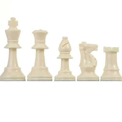 32 Plastic Chess Pieces Set - Black & White Chessmen for 15-20 Inch Boards, Felt Bottom, with Drawstring Storage Bag - Ideal for Beginners & Chess Enthusiasts-No Board Included (2.95inch/7.5cm) - size: 2.95inch/7.5cm