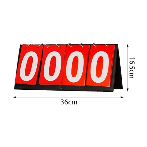 Tabletop Flip Scoreboard 4 Digits Portable Multifunctional Sports Scoreboard for Soccer Volleyball Basketball