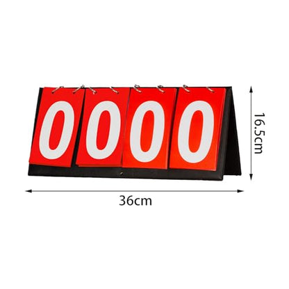 Tabletop Flip Scoreboard 4 Digits Portable Multifunctional Sports Scoreboard for Soccer Volleyball Basketball