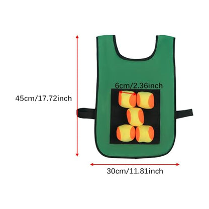 Dodgeball Game Toss Soft Toy Balls Playground Game Toy Sticky Ball Vest Target Ball Vest for Camping Indoor Backyard Outside - color: green and kids