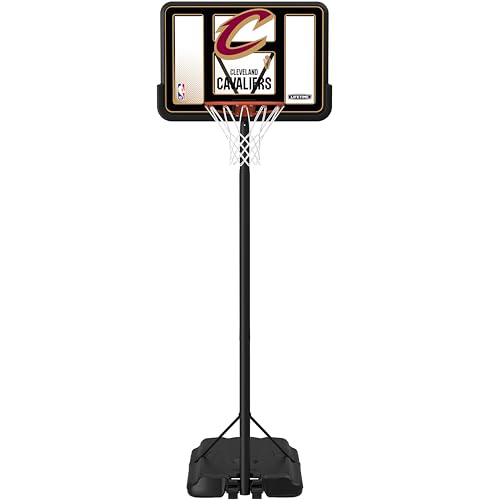 Lifetime NBA Cleveland Cavaliers Portable Basketball Hoop, Adjustable Height 7.5-10 Ft, 44 Inch Shatterproof Fusion Backboard, Base with Wheels - color: Cleveland Cavaliers