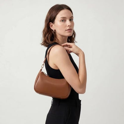 VODIU Clutch Tote Handbags with 2 Removable Straps and Zipper Closure Crossbody Bags Shoulder Purse Handbag for Women - color: Brown