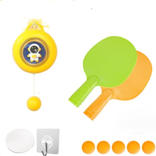 Hanging Table Tennis Trainer Portable Set, Door Pong Game for Kids with Racket and Balls, Adjustable Hanging Table Tennis Trainer for Parent Kids,Improve Hand-Eye Coordination