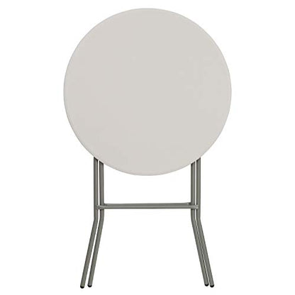 Flash Furniture Kathryn 31.5" Round All-Occasion Folding Bar Height Table for Parties and Commercial Events, Plastic Bar Height Folding Table, White