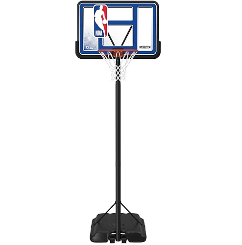 Lifetime NBA League Edition Portable Basketball Hoop, Adjustable Height 7.5-10 Ft, 44 Inch Shatterproof Fusion Backboard, Base with Wheels - color: All NBA