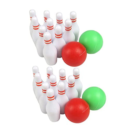 2sets Mini Bowling Model of Simulated Bowling for Mini House Decoration Creative and Realistic Accessory for Photography and Play