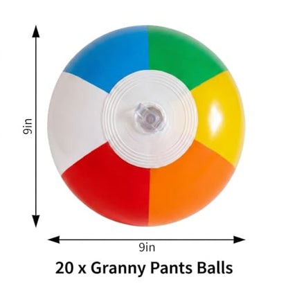 CZBZ Granny Pants Balls 20PCS Replacement Balls for Granny Pants Yard Game, Blow Up Beach Balls Only for Backyard Outdoor Party Catch Game, Extra Inflatable Bouncy Balls for Kids & Adults