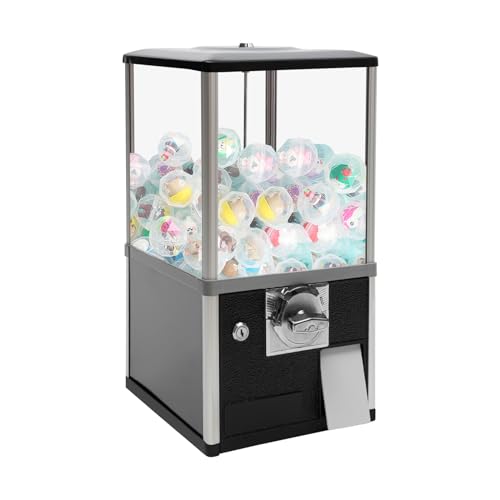 Gachapon Machine, 21 Inch Height PS Bouncy Balls Dispenser, Commercial Candy Bubble Gum Vending Machine with Clear Design Hold 180 Capsule Toys for Game Stores,Retail Stores,Gumball Bank, Home