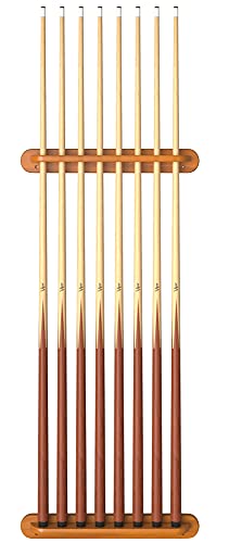 Viper 2-Piece Traditional Wall Mounted Solid Oak Billiard/Pool Cue Rack, Holds 8 Cues - style: Oak