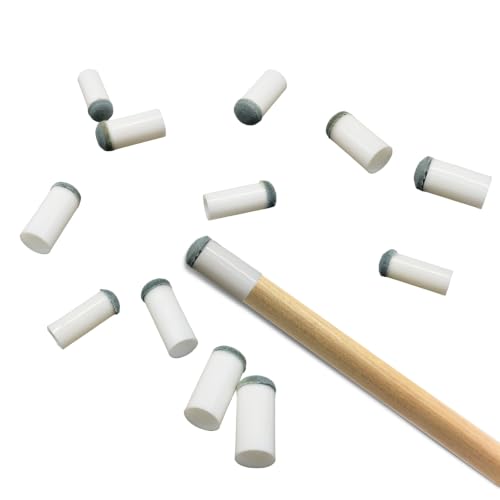 Jiozermi Slip On Pool Cue Tips Kit, Multi-Size Billiard Cue Tips Replacement with Storage Box, No Glue Needed - size: 9mm+10mm+12mm+13mm（20pcs）