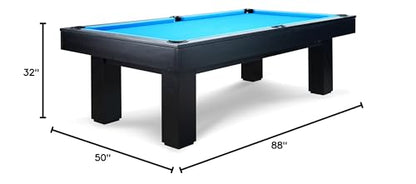 Regal Slate Billiard Pool Table with Professional 1" Thick 3 pcs Slate (Sleek Ebony, 7FT and 8FT) - size: 7FT Without Installation
