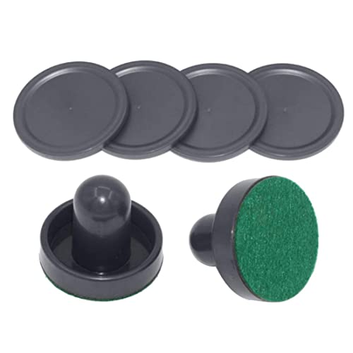 Air Hockey Pucks and Paddles, Air Hockey Pucks Air Hockey Replacement Set Ice Hockey Pushers Pucks Paddles Table Family Game Black - color: Black