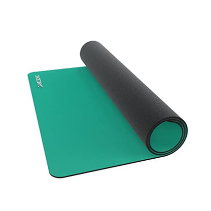 Gamegenic Prime Playmat – Petrol Color, 61 x 35 cm Soft Cushioned Natural Rubber Playmat with Anti-Slip Back & Silver Foil Logo, Premium Surface for Card Games, Dice, and Desk Protection - color: Petrol