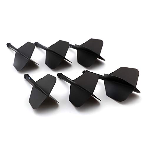 CUESOUL 6 Pieces ROST Integrated Dart Shaft and Flights - color: Shaft Length 28mm-Big Wing Shape-All Black