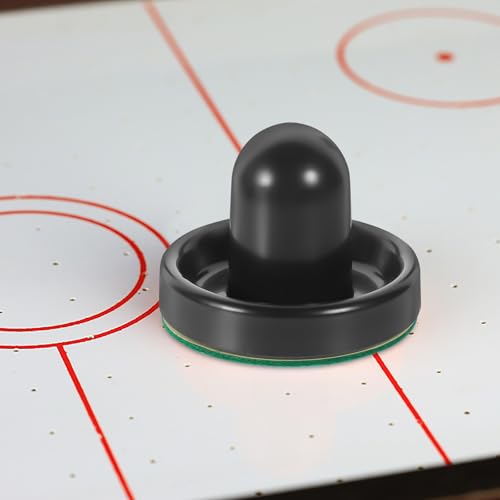 Air Hockey Pucks and Pushers Replacement for Game Tables Smooth Sliding Black Pushers with Black Pucks and Felt Covers Hockey Parts for Home Leisure Sports