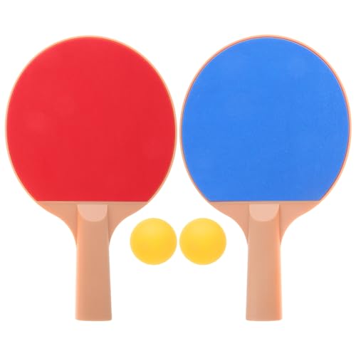 Healeved Table Tennis Set Plastic Paddles and Elastic Yellow Balls, Outdoor Table Tennis Racket Kit Long Handle, 2pcs Ping Pong Equipment for Recreational Play