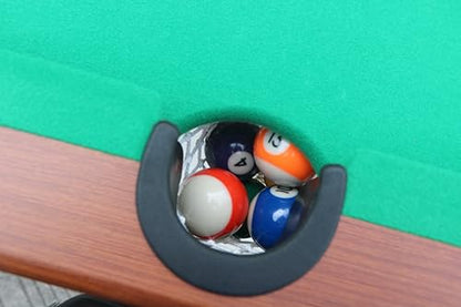 6ft Billiard Table Pool Table for Home, Professional Style MDF Top with Steel Legs & Blue Velvet Cloth, Foldable Game Table for Office, Apartment, Family Game Room Indoor Entertainmen