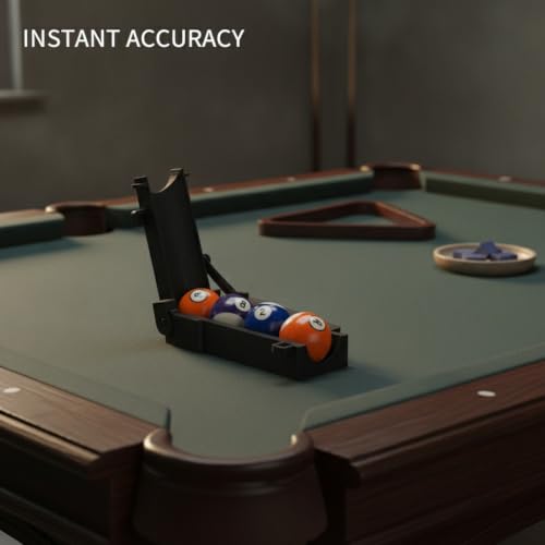 Billiard Ball Positioning Tool - PLA Plastic Alignment Aid for Pool Table Setup & Game Arrangement - Compact 13in Design (Black, 1 Pack)