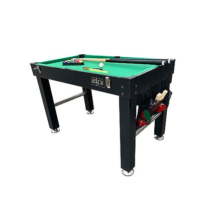 KICK Minotaur 48" 5-in-1 Multi-Game Table - Foosball, Glide Hockey, Billiards/Pool, Ping Pong & Basketball - color: Black