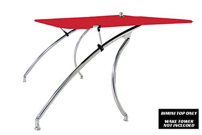 Big Air Super Shadow Wakeboard Tower Bimini Top - 76" x 76" - Mounts Over Existing Wake Tower - color: Jockey Red
