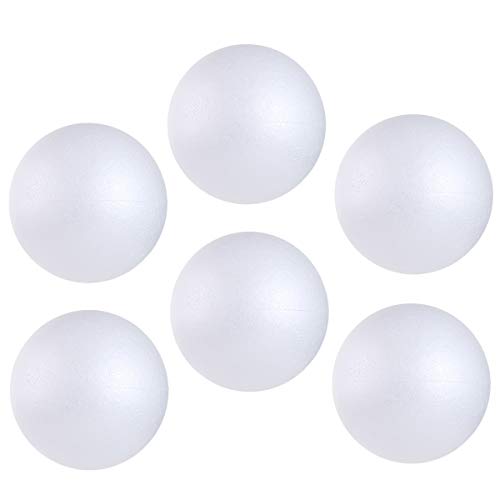 CCINEE 6PCS 6 Inch White Foam Balls Polystyrene Craft Balls Foam Balls for Art, Craft, Household, School Projects and Christmas Easter Party Decorations Supply - color: 6 inch