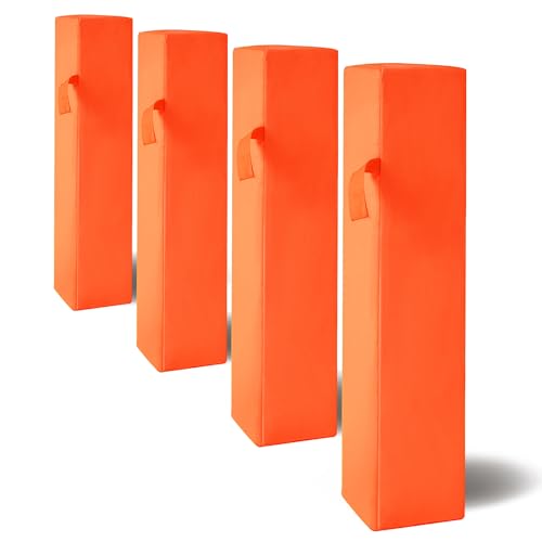 Football End Zone Pylons,18" x 4" x 4" Sand Weighted Anchorless Football Pylons Field Markers, Football Pylons Football Accessories for Sports Game Training - style: 4 Pcs