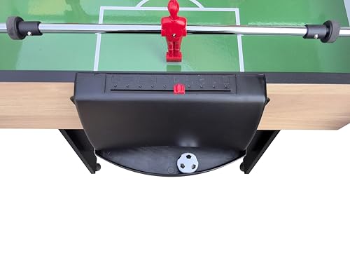 Table Soccer Game Table, Mini Foosball Table for Adults, Compact Indoor Football Table Games with Smooth Rods and Scoreboard, Includes 2 Balls for Home Game or Office Entertainment, Wood