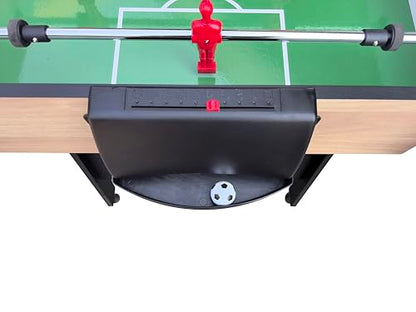 Table Soccer Game Table, Mini Foosball Table for Adults, Compact Indoor Football Table Games with Smooth Rods and Scoreboard, Includes 2 Balls for Home Game or Office Entertainment, Wood